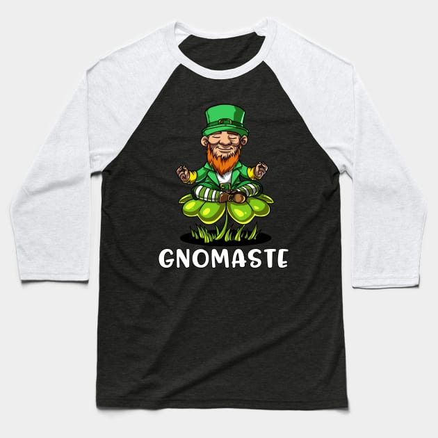 Leprechaun St Patricks Yoga Baseball T-Shirt by underheaven